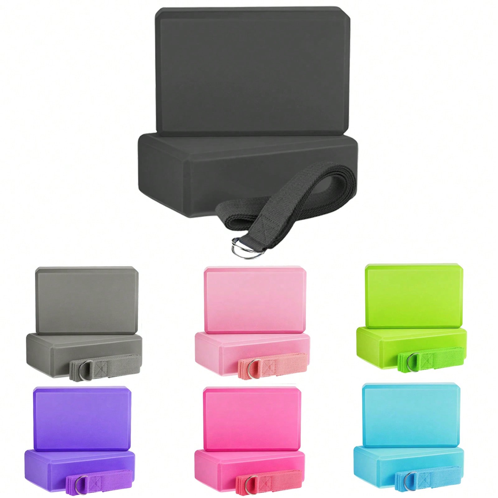 Yoga Block Cork - 2‑Pack High‑Density Foam Yoga Bricks Lightweight