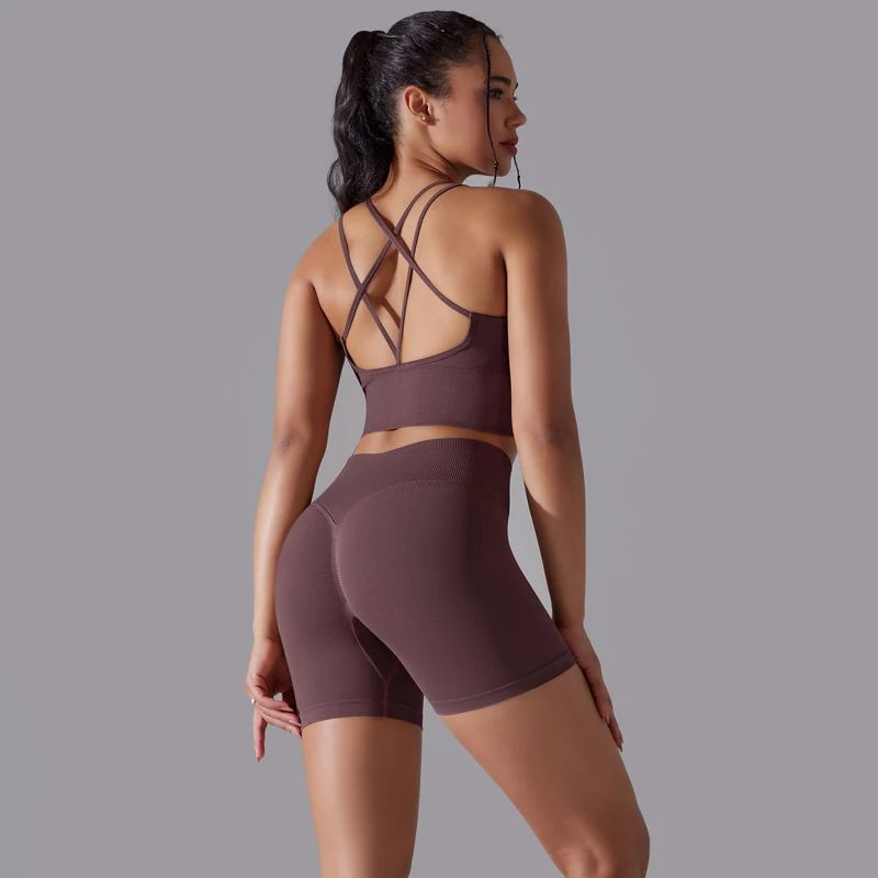Pilates Yoga Leggings - Sexy Yoga Sets Women's Tracksuit Seamless