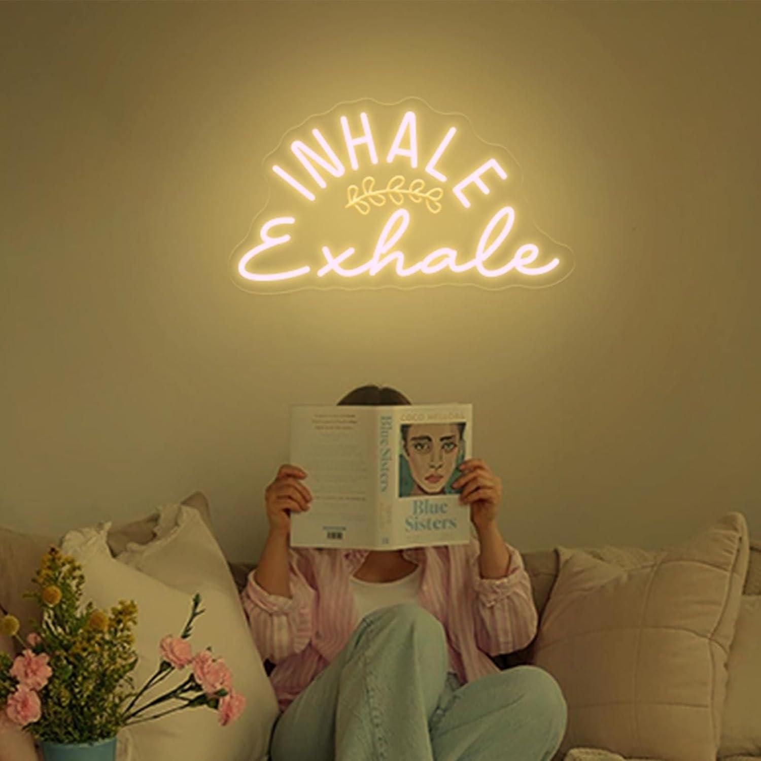 Inhale Exhale Neon Sign Dimmab - Pilates Yoga Wellness 评论和价格