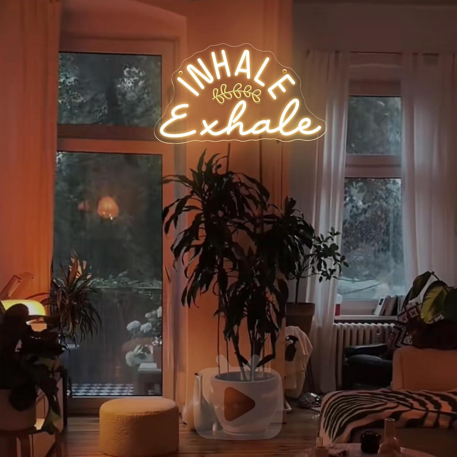 Inhale Exhale Neon Sign Dimmab - Pilates Yoga Wellness 评论和价格