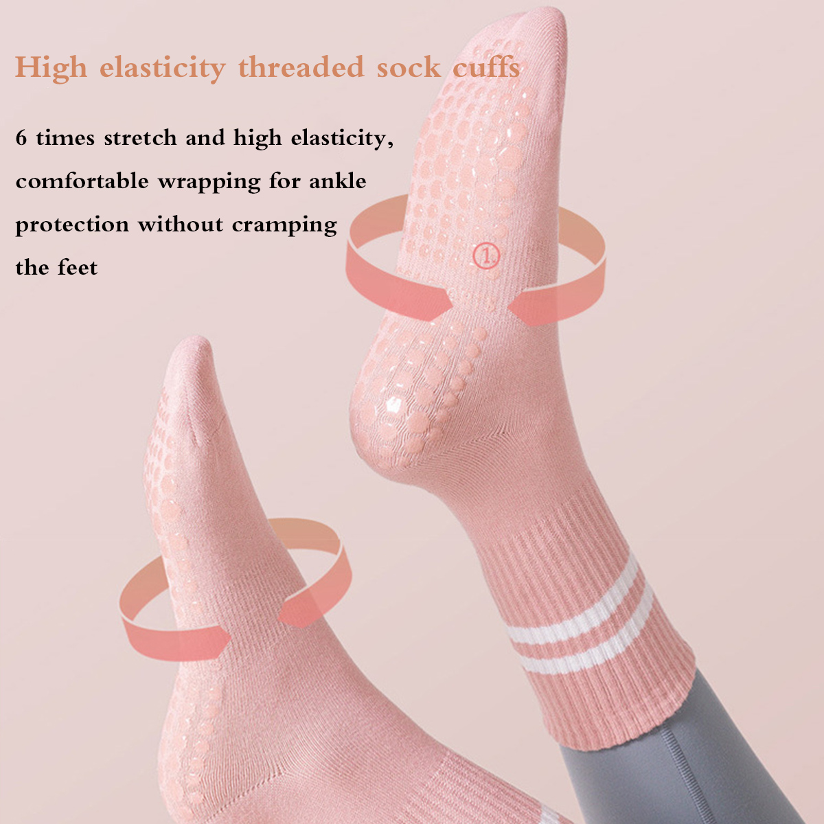 Pilates Socks with Grips for W - Pilates Yoga And Barre 评论和价格