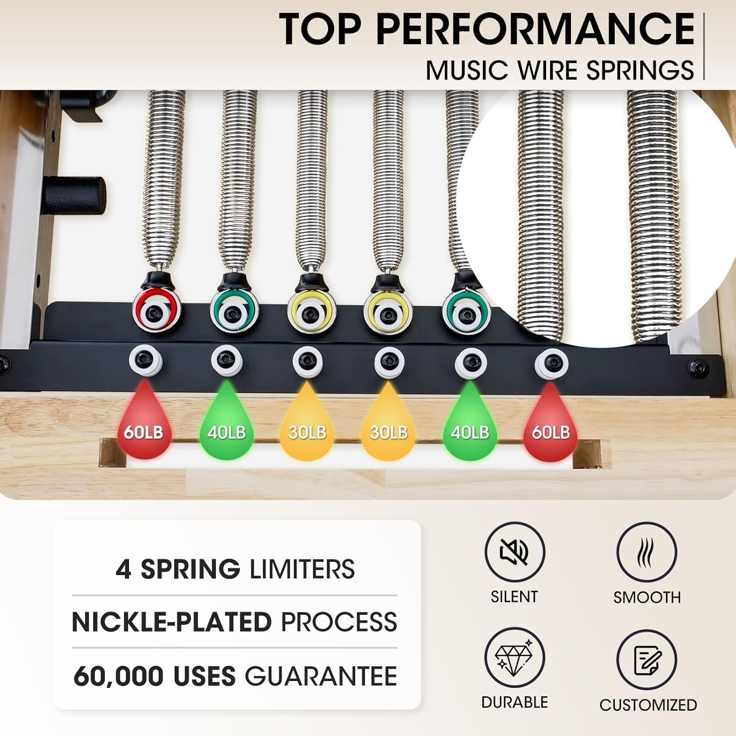 Wooden Pilates Reformer Machin - Pilates Reformer Spring 评论和价格