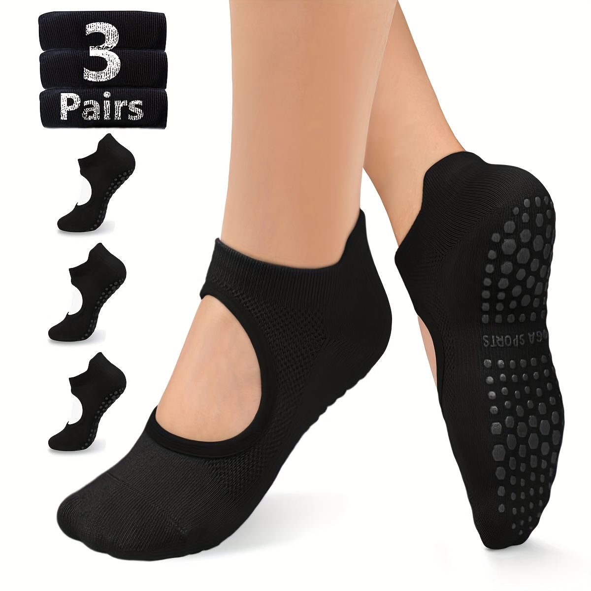Non Slip Grip Women Socks for  - Pilates Yoga And Barre 评论和价格