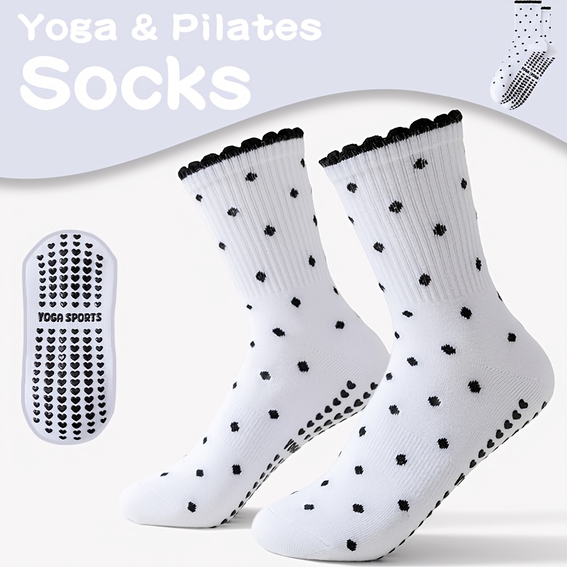 Women's White Black-Dot Non-Sl - Pilates Yoga And Barre 评论和价格