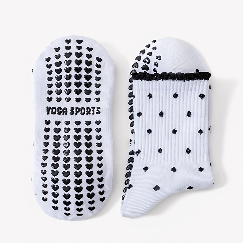 Women's White Black-Dot Non-Sl - Pilates Yoga And Barre 评论和价格