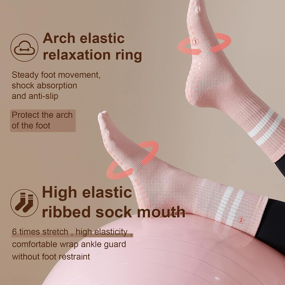 Yoga Pilates Socks with Grips  - Pilates Yoga And Barre 评论和价格