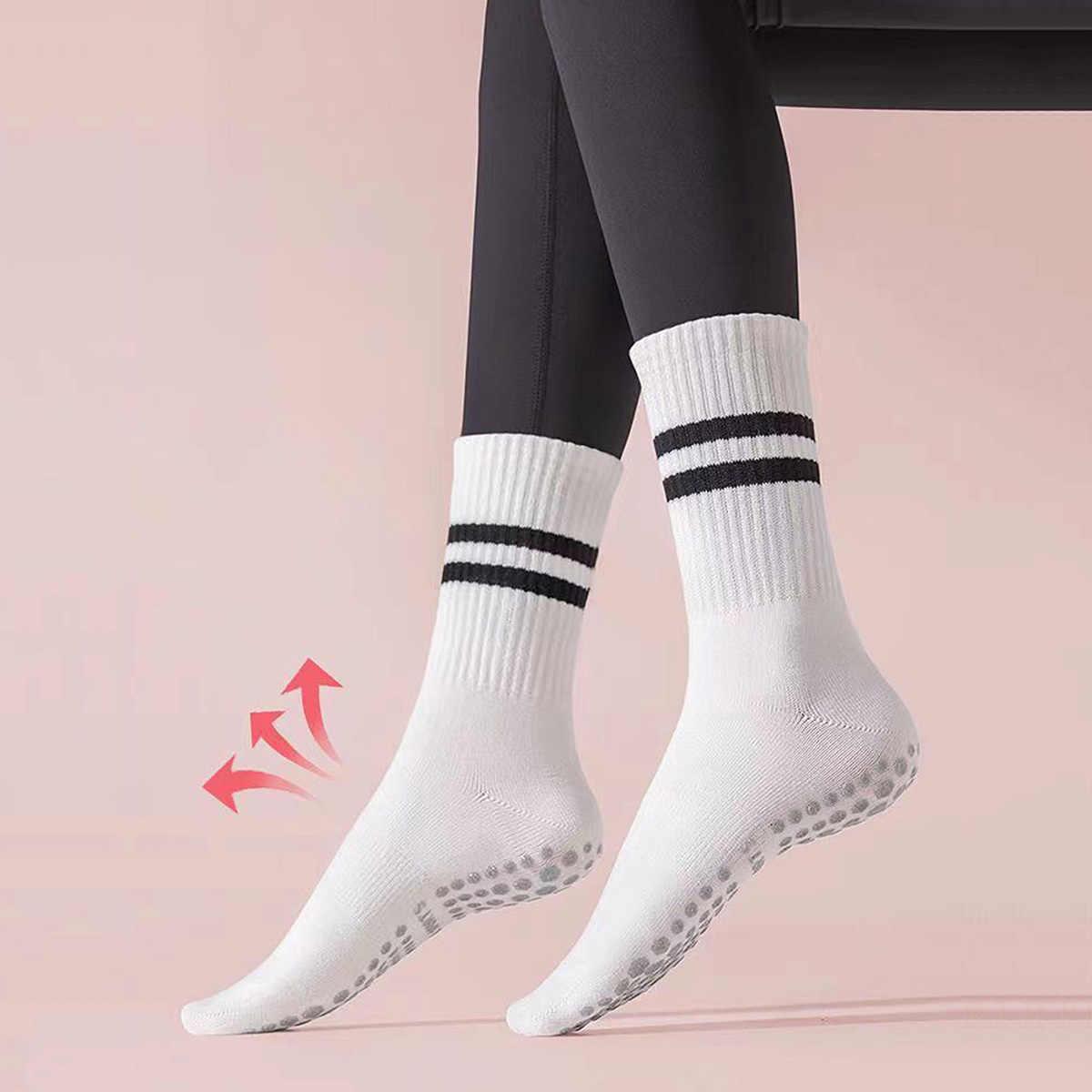 3 Pairs Long Yoga Socks with G - Pilates Yoga And Barre 评论和价格