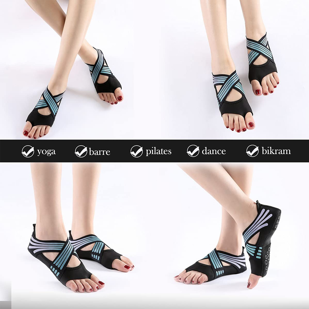 1Pair Yoga Socks Toeless Non-S - Pilates Yoga And Barre 评论和价格