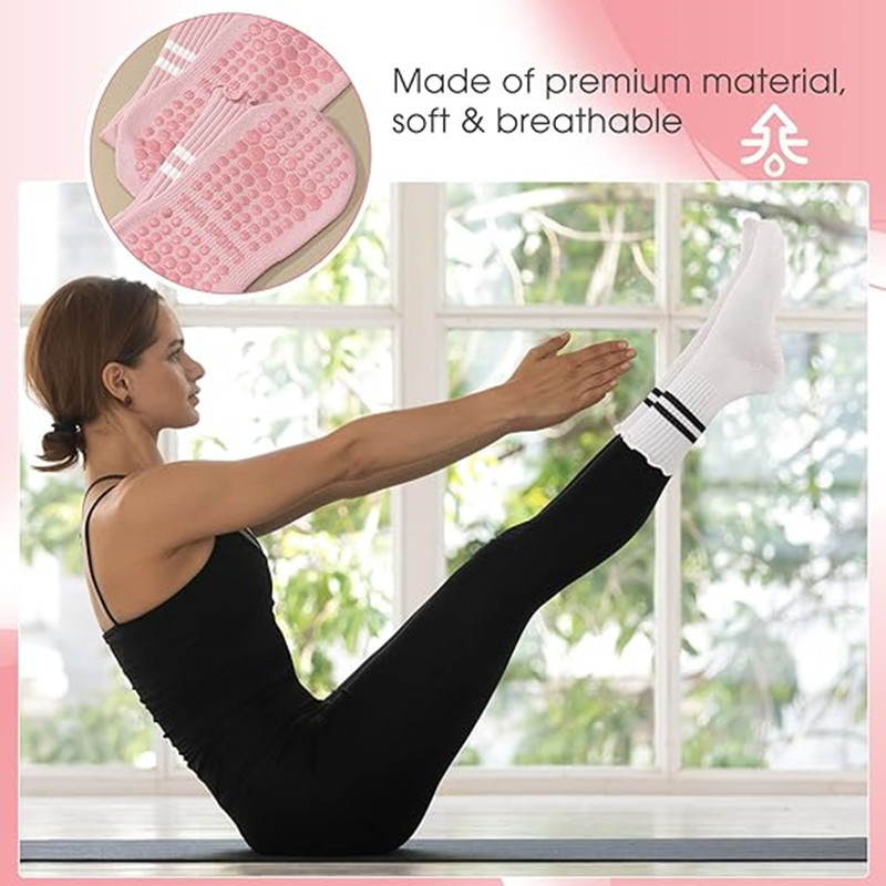 1 Pairs Stripe Ruffle Pilates  - Pilates Yoga And Barre 评论和价格